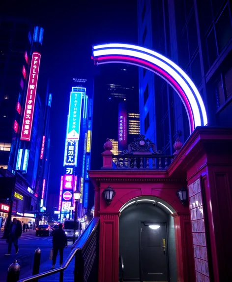 subway entrance at night