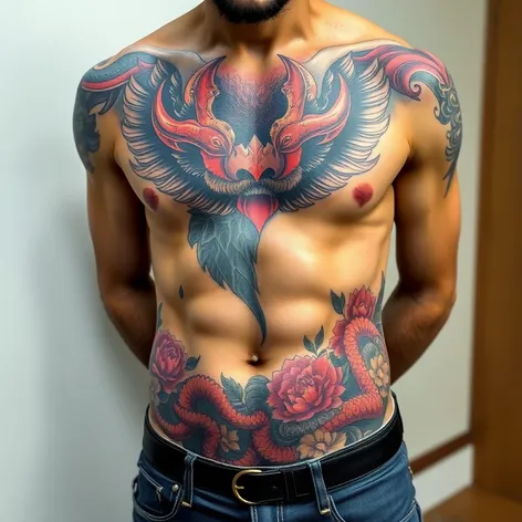 male abdominal tattoos