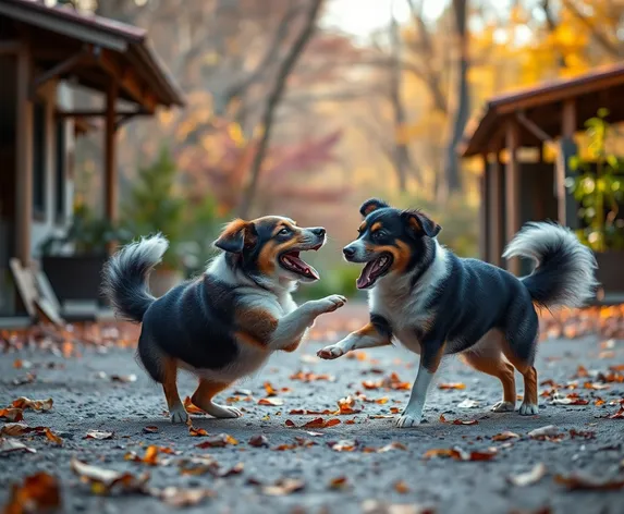 dogs playing in 4k