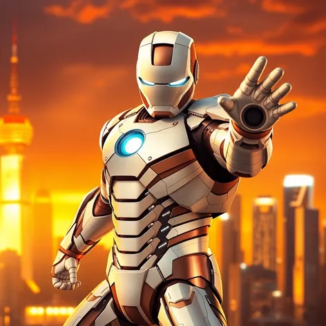 white iron man suit