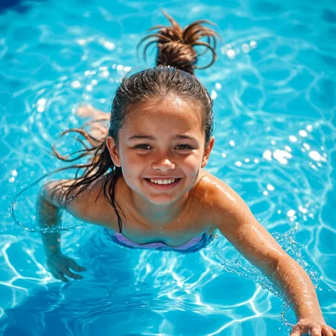 Little girls swimming