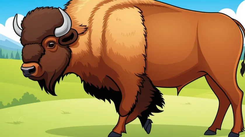 cartoon bison