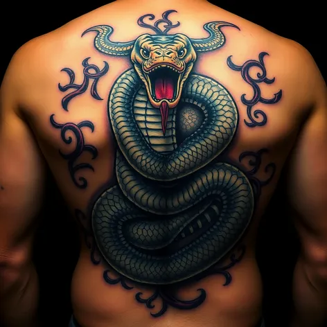 snake back tatttoo