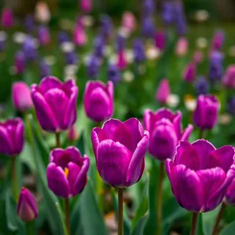 beautiful purple tulips