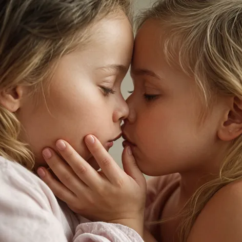 Two little girls passionately