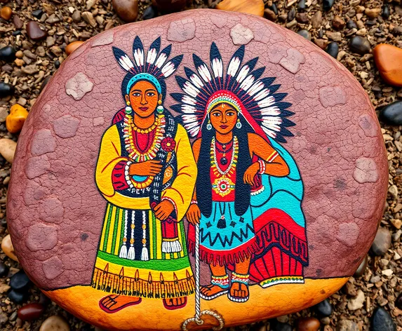 pebble painting indians