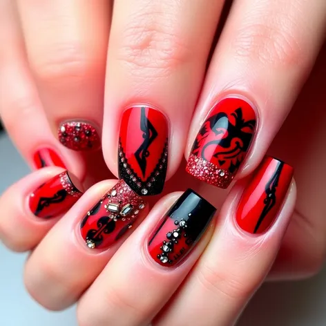 red and black nail