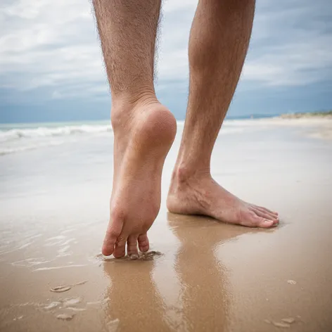 Male Feet on Beach