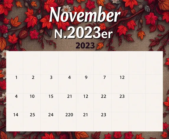 november printable calendar 2023