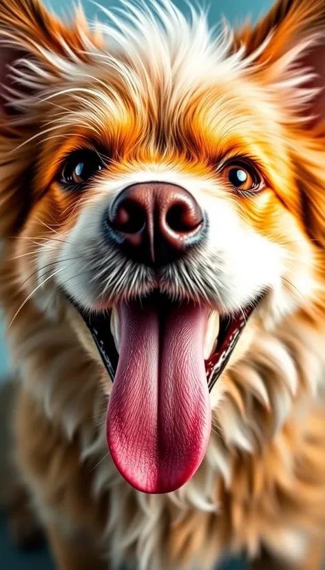 dog with tongue sticking