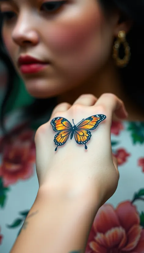 butterfly tattoo on hand