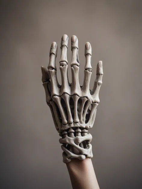 skeleton hand on hand