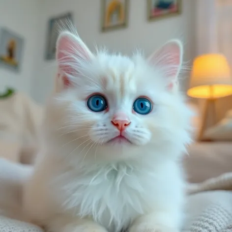 fluffy white cat with