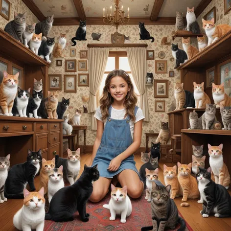 room filled with cats