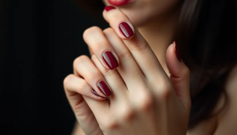 burgundy nail polish