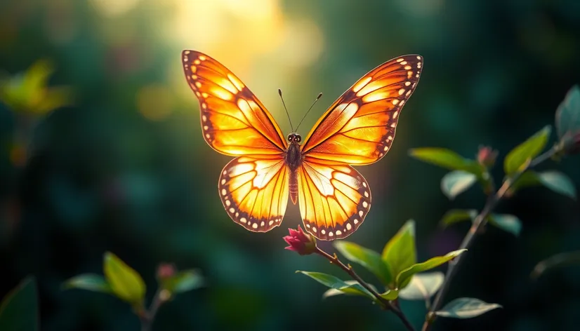 butterfly glowing transparent