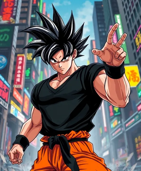 goku wearing black shirt