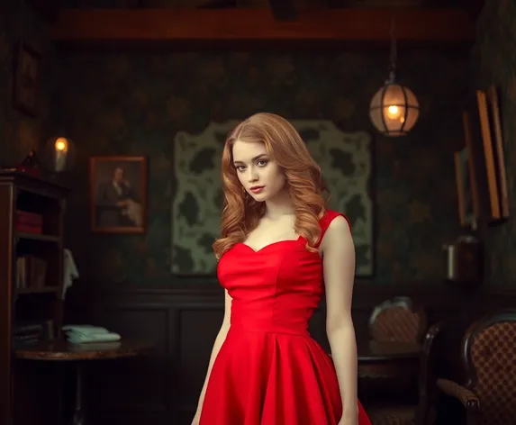 red dress ginger hair