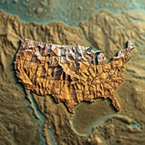 map with mountains usa