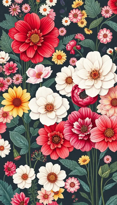 scandinavian-style flower mural