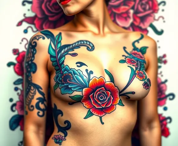 between boob tattoo