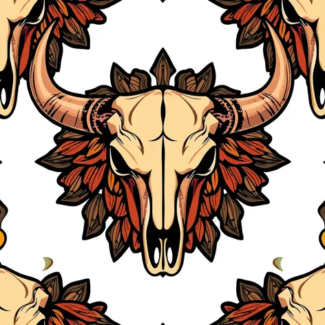 bull skull seamless pattern