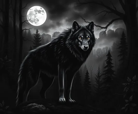 wolf black and white