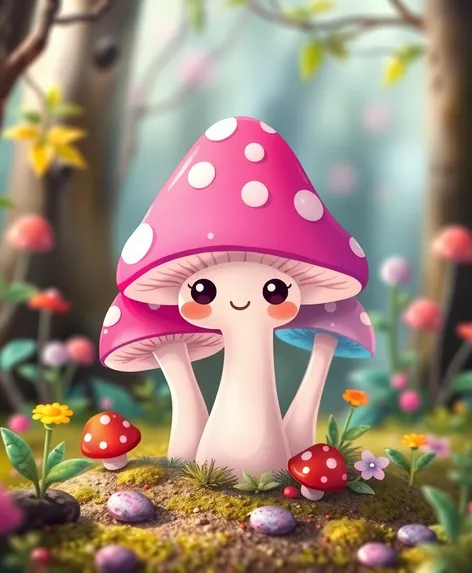 cute kawaii mushrooms