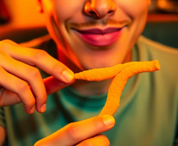 smoking a cheeto