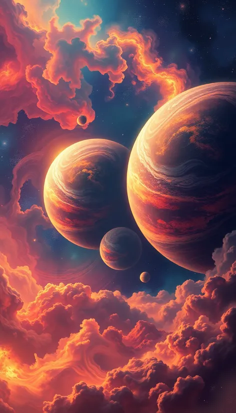 digital painting planets