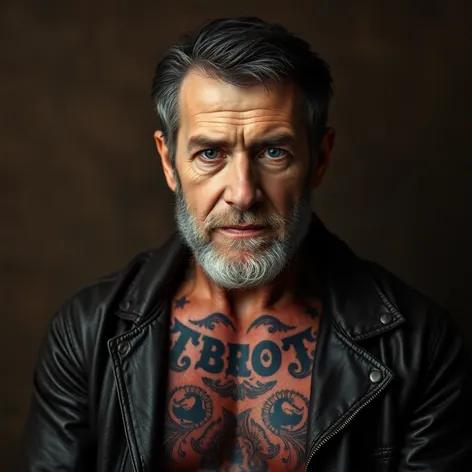 older man with tattoos