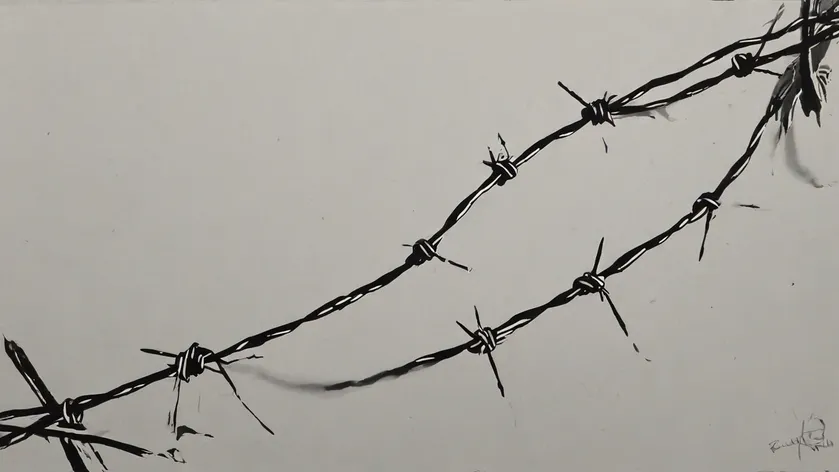 barbed wire drawing