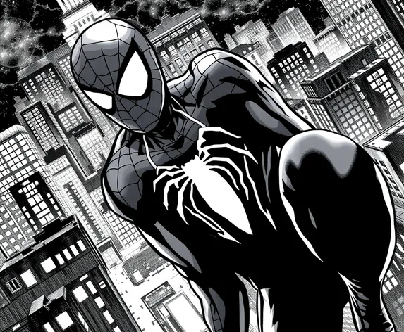 spider man black and