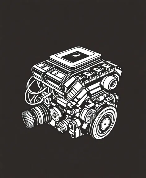 v10 engine simple drawing