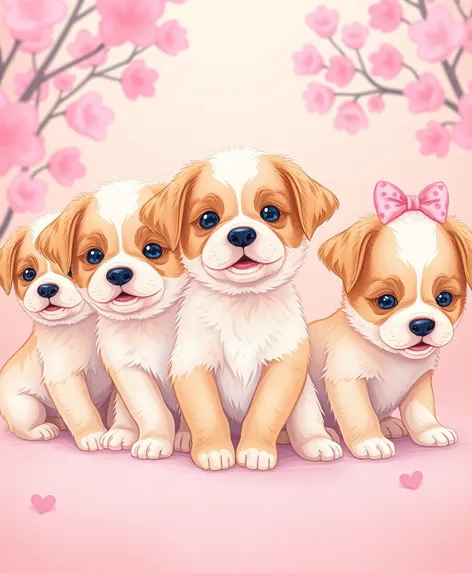 cute puppies in pink