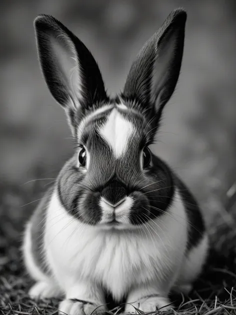 black and white bunny