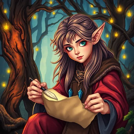 dnd elf drawing