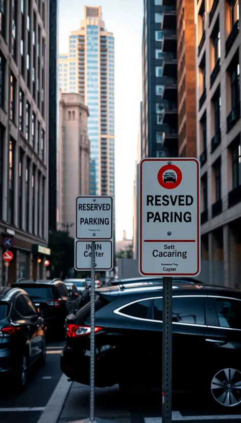 reserved parking signs