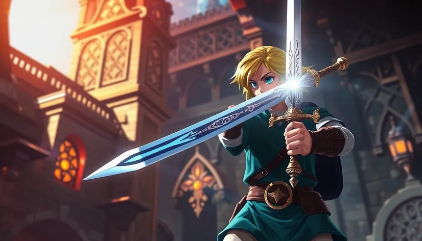 link holding master sword