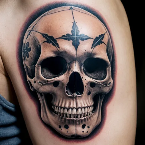 realistic skull tattoo design