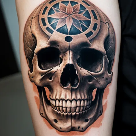 realistic skull tattoo design