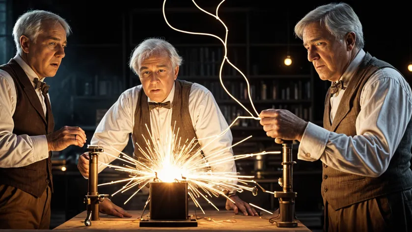 Thomas Edison testing an