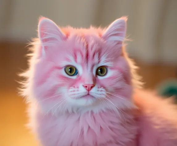 fluffy pink cat