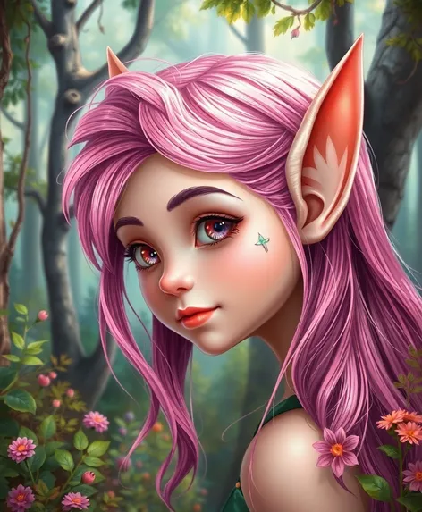 pink haired elf