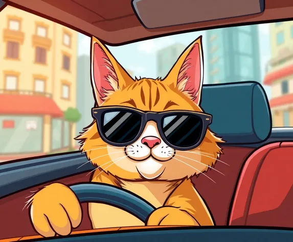 cat driving meme