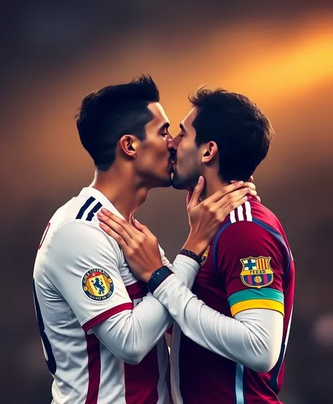 cristiano ronaldo kissing messi