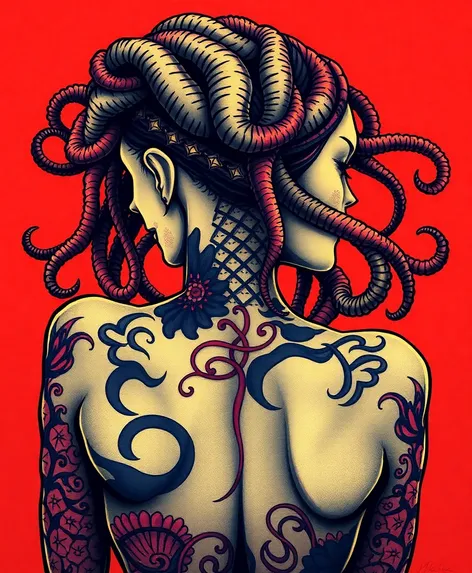 medusa back tattoo female