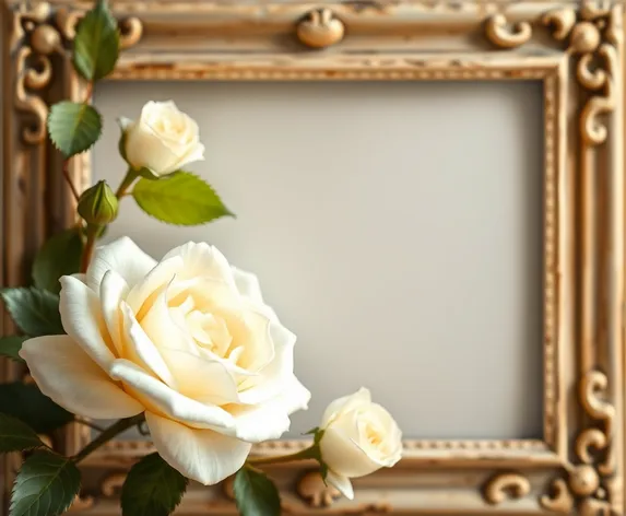 ivory cream rose frame