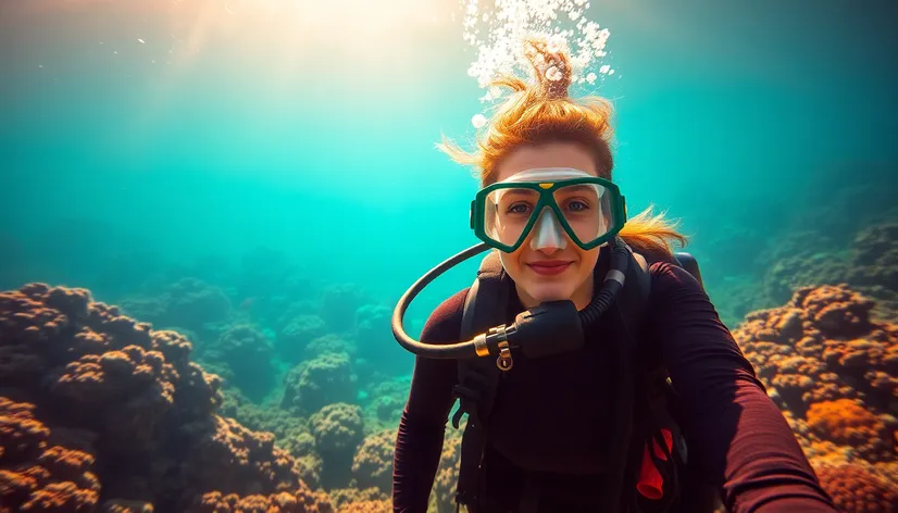 beautiful scuba woman