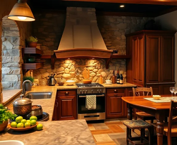 stone backsplash kitchen